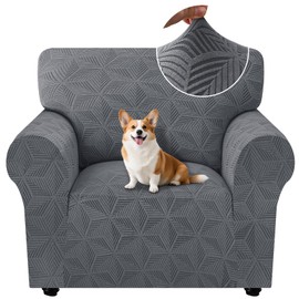 Ystyle Sofa Cover 1 Seater with Armrest, Universal Stretch Sofa Cover, Couch Cover, Scratch-Resistant, Non-Slip, Stretch Sofa Throws, Sofa Protector, Washable, Couch Cover for Living Room, Light Grey