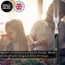 Taylors Eye Witness Professional Series British Made Carving Fork - 15cm Long Carbon Stainless Steel Tines/Prongs. Triple Rivet, Half Tang Construction. Ergonomic Handle. UK Craftsmanship