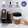 Ginkgo [100 Pack 16 oz Disposable Coffee Cups with Lids