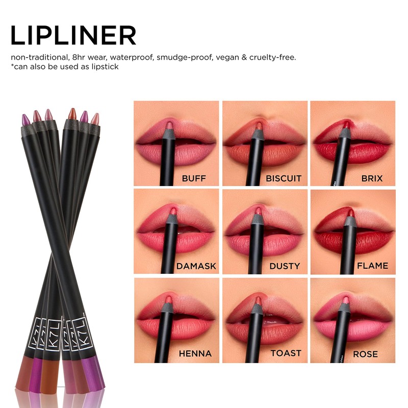 K7L Pink Lip Crayon (Vegan) - Waterproof, Smudge-Proof, Precise Cosmetics