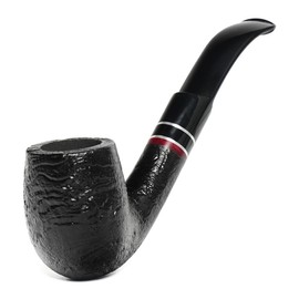 Briars Handmade Pipe with Black Bent Saddle Stem Fit 9mm Filters HSAA0062PS (Black Sandblast)