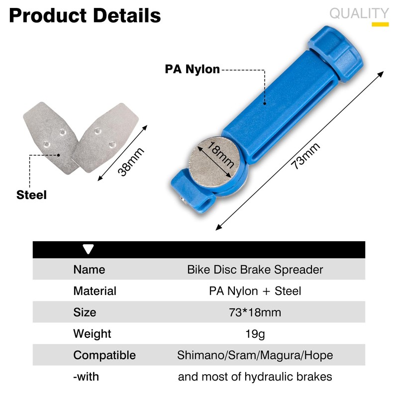 JJZOUEN LiLioo Bicycle Brake Caliper Tool, Bike Disc Brake Pad