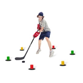 Hockey Revolution Lightweight Stickhandling Training Aid, Equipment for Puck Control, Reaction Time & Coordination - Light, Portable & Adjustable - Drill Cones