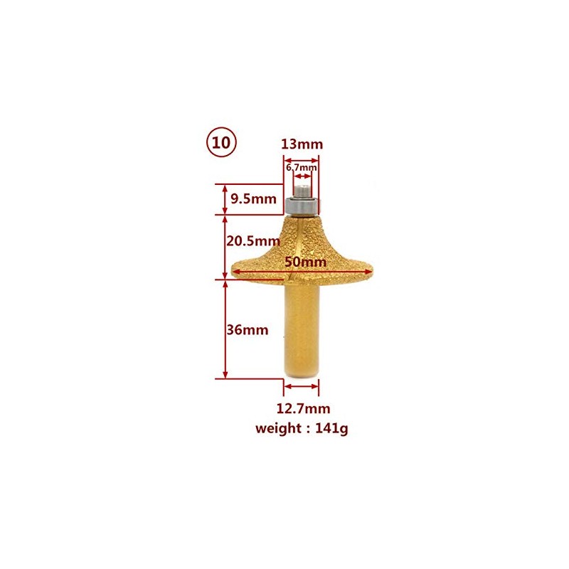 SUPERTOOL Electroplated Diamond Stone Marble Grinding Edge Router Bit 1/2"