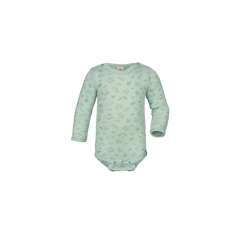 Engel, Baby Bodysuit Long Sleeve Printed 70% Wool (kbT), 30%