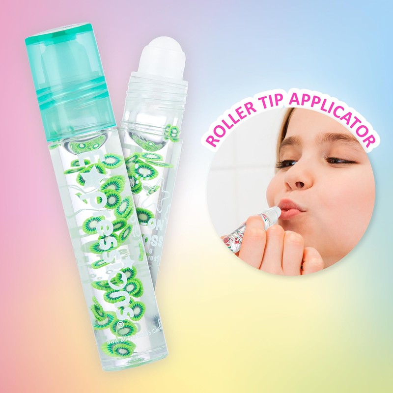Expressions 10pc Roll On Lip Gloss Set with Carrying Case,