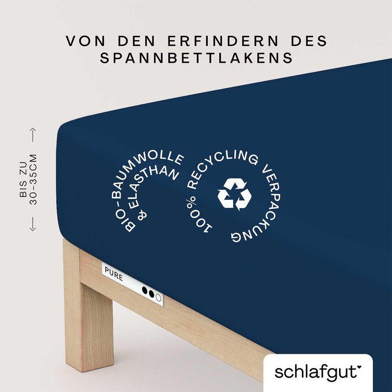 Schlafgut Pure Fitted Sheet 120 x 200 cm to 130