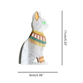 Funny Egyptian Cat Hair Clip,Acetate Claw Clips,Big Hair Clips for Women,Fashion Hair Clips for Girl,White