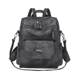 FSD.WG Women's Backpack, A4 Compatible, Lightweight, Waterproof, Commuting to Work or School, Stylish, Adult Size, Mother's Bag, Rucksack, PU Leather, Business, Outings, Travel, Black