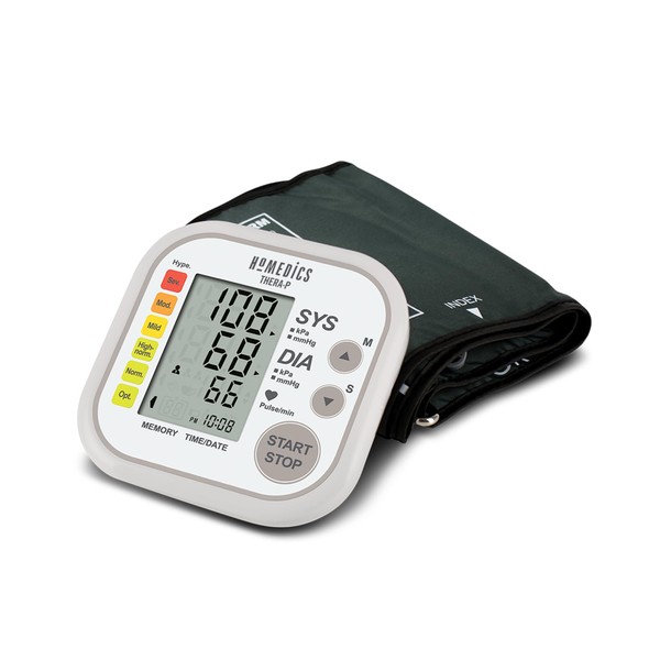 HoMedics TheraP Automatic Arm Blood Pressure Monitor - Simple One Button Measurement and Easy to Read Display with Irregular Heartbeat Detection and Date/Time Stamp