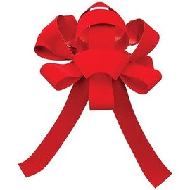 Generic Premium Red Velvet Giant Car Bow - 30" Wide Vinyl Bow with Two 30" Long X 4 ½" Wide Tails - Weather-Resistant, Waterproof, Magnetic Base Bow for Indoor and Outdoor Use (Pack of 3)
