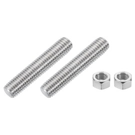 sourcing map 5/8"-11 Fully All Threaded Rod, 2Pcs 304 Stainless Steel Long Threaded Screw 3.07" Length Right Hand Threads for Furniture Mounting Assembly Fastening