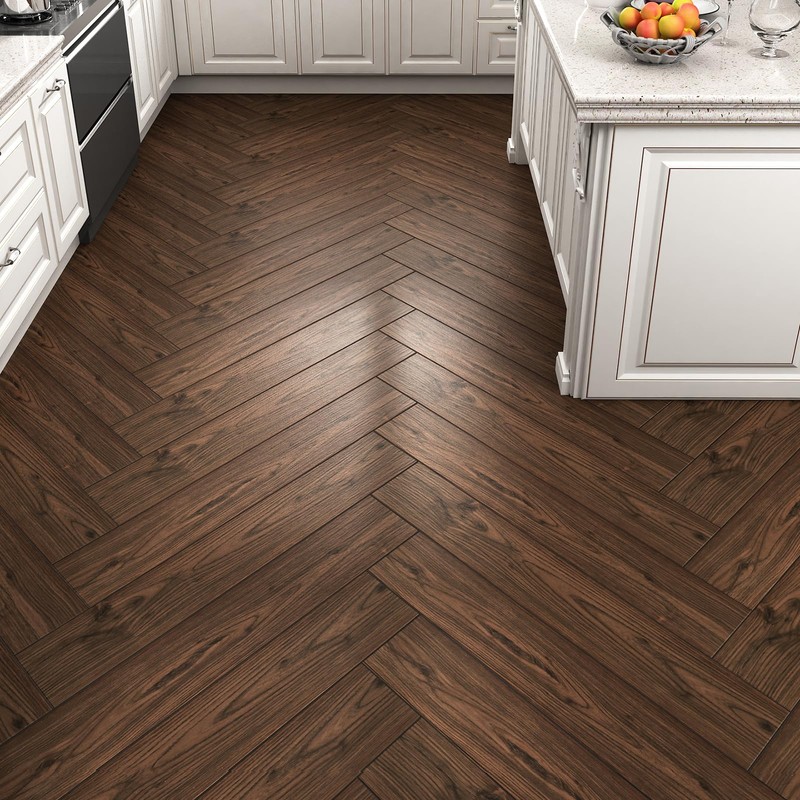Wallercity Red/Brown Self Adhesive Vinyl Floor Tiles 36''x6'' Peel and