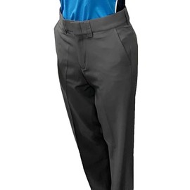 Smitty | BB-S-359 | Women's Premium 4-Way Stretch Flat Front Base Umpire Pants w/Slash Pockets Baseball Softball (Charcoal Gray, 12)