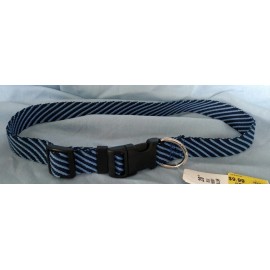 Unbranded NWT, 28" Blue Striped Adjustable Dog Collar, Plastic Clamp