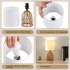 EJIAXIN Rattan Lamp Boho Lamps Set of 2-13.75" Mini Farmhouse