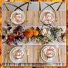12 Pieces Thanksgiving Pumpkin Tabletop Wood Cutouts with Thankful Grateful