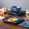 vancasso Stern Blue Dinner Set Square Reactive Glaze Tableware 12
