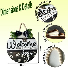 14 Inch 3DWooden Sign - Home Sweet Front Door Decorations with Eucalyptus Wreath and Bow - Four Seasons Holiday Hanging Decorations for Indoor Outdoor - Everyday Decor Weddings, Housewarmings (Black & White , 14)