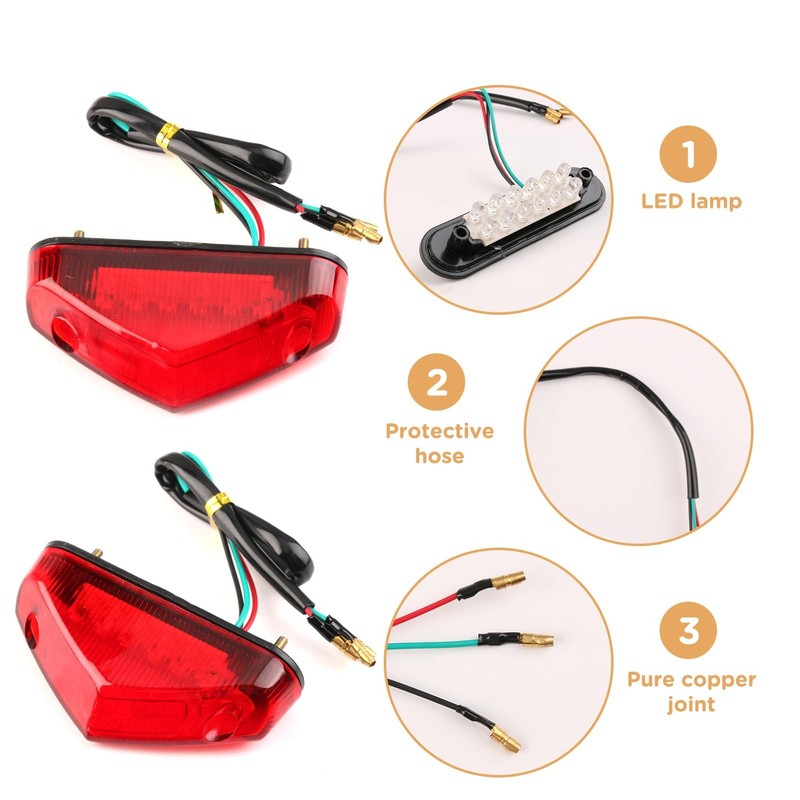 Hugfads High Quality Motorcycle Tail Light Brake Tail Light 12V
