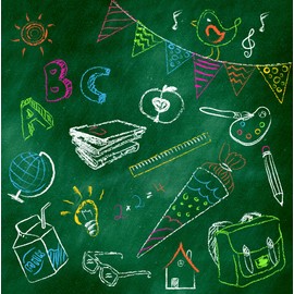 Home Fashion Lunch Napkin Blackboard ABC 33X33 cm, Multi-Color, One Size