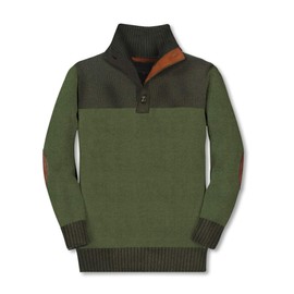 Gioberti Kids and Boys 100% Cotton Button Down Collar Knitted Pullover Sweater, Hunter Green, Size 6