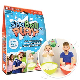 SnoBall Play 4 Use Pack from Zimpli Kids, Magically turns water into artificial snow, Christmas Activity for Children, Ideal for Outdoor Snowball fights or Indoor Sensory Play, Great Stocking Fillers