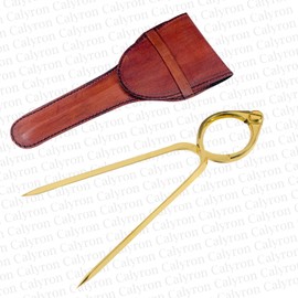 20cm Brass Straight Navigation Divider with Leather Case