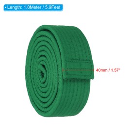 PATIKIL Taekwondo Colored Ranking Belt 1.5" x5.9Ft 1.8m, Polyester Martial Arts Judo Karate Belt for Coach Teaching Practice, Green