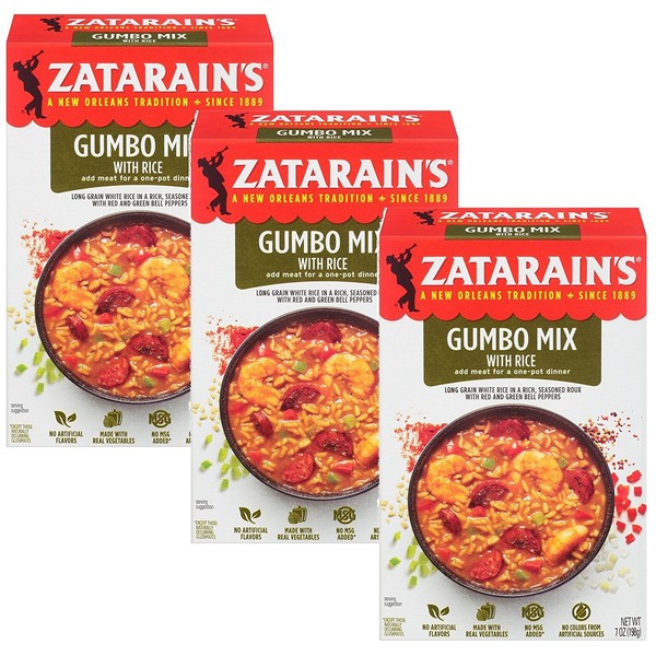 Zatarain's Gumbo Mix With Rice, 7 Ounces - Pack of 3