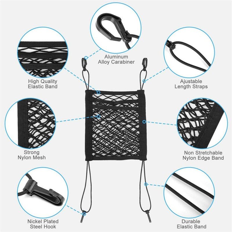 3-Layer Universal Universal Car Seat Mesh Tidy Storage Net Bag