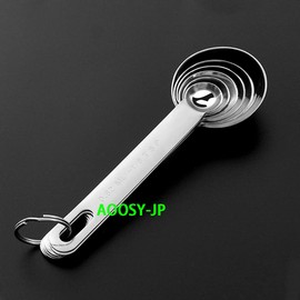 AOOSY Measuring Spoons Set of 6 Flour Measuring Spoons, Stainless Steel, Export to Europe and America, Integrated Spoon for Easy Washing for Family