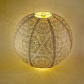 LIHAO 12 inch Paper Lantern Hollowed Hanging Lantern Lamp Shade Decoration Round Paper Lanterns for Birthday Wedding Party Decoration - White