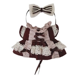 niannyyhouse 3.9 inches (10 cm) Plush Clothes Coffee Lace Dress Cotton Doll Clothes Dress