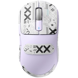 ATTACK SHARK X3 Lightweight Wireless Gaming Mouse with Tri-Mode 2.4G/USB-C Wired/Bluetooth,26K DPI, PAW3395 Optical Sensor,Kailh GM8.0 Switch,5 programmable Buttons for PC/Win/Mac(Purple+Stickers)