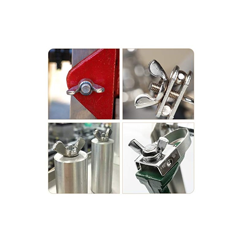 sourcing map M10 Wing Nuts Stainless Steel 304 Hand Curling