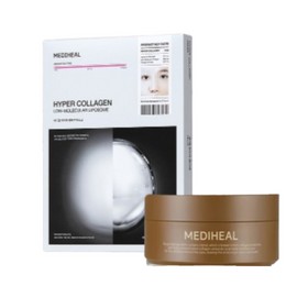Mediheal Hyper Collagen Gel Mask Pack (30 sheets) + Retinol Collagen Eye Patch (60 sheets) 1 box / 메디힐 하이퍼 콜라겐 겔마스크팩 30매 + 레티놀 콜라겐 아이패치 60매 1통