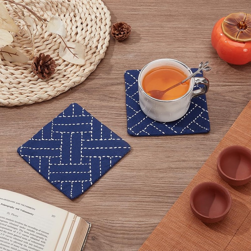 ORIGACH 5 Set DIY Sashiko Coaster Kit, Coaster Making Kit