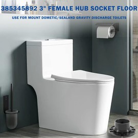 YSD RV Toilet Seal 385345892 3" Black Socket Floor Flange - Heavy Duty Replacement for Dometic for Sealand Gravity Discharge Toilets - Easy Installation, Upgrade Solution for RV Bathrooms