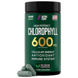 Chlorophyll Capsules 600 mg - Natural Chlorophyll Pills for Women & Men - Highly BioAvailable Chlorophyll Supplement for Energy, Immunity, Skin + Inte