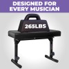 Liquid Stands Foldable Dual Adjustable Piano Bench–Black Padded Seat for