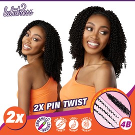 Sensationnel Lulutress crochet braiding hair - 2x pin twist 4b pre made diy all kanekalon synthetic locs twists (1 pack, T1B/30)