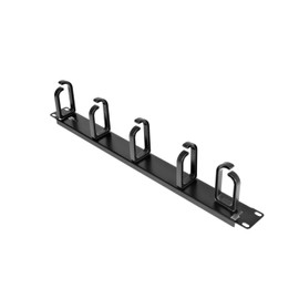 StarTech.com 19” Server Rack Cable Management Panel w/ D-Ring Hooks - 1U Horizontal or Vertical Wire and Cord Manager - Metal (CABLMANAGER2), Black