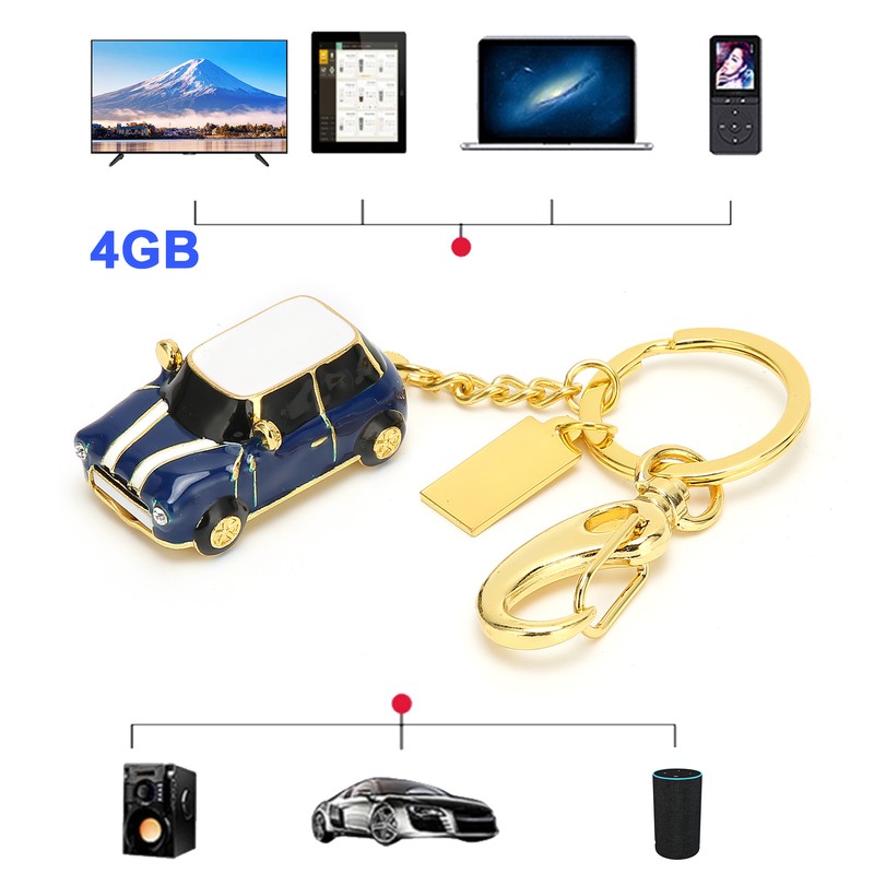 U Disk USB2.0 Flash Drive Stylish Cartoon Car Shape File