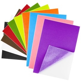 BOUBONI 10PCS Multicoloured Self Adhesive Felt Fabric Sheets Sticky Felt Sheets for Craft Supplies Art Home Making（8.3" x 11.8"/20 x 30cm）