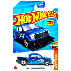 Hot Wheels Ford F-150 Lightning Custom Truck 226/250 New for 2023 9/10, Blue