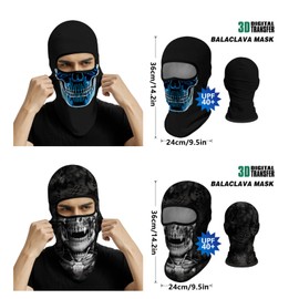 3D Balaclava Full Face Mask,Skull Face Shield Motorcycle Head Cover Headwear Mask Ghosts Skull Cover for Men Women (HT210025 face)