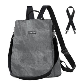 Fmeida Backpack Women's Anti-Theft Nylon Handbags Waterproof 2 in 1 Shoulder Bag Casual Daypack Small Travel Backpack for Women Girls, gray, 32 x 15 x 33 cm