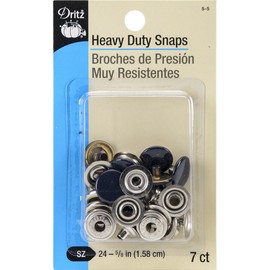 Dritz 5-5 Heavy Duty Snaps, Navy, Size 24 (5/8-Inch) 7-Sets