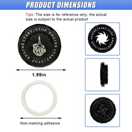 ZIMISI Car Push Start Stop Button Cover, Rotary Auto Key Ignition Switch Protector, Anti-Scratch Car Engine Start Button Cover, Universal Vehicle Decoration Interior Accessories (Middle Finger)